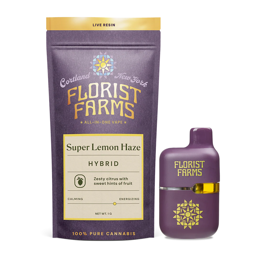 Photograph of product: Florist Farms Live Resin Super Lemon Haze Disposable Vape 1g