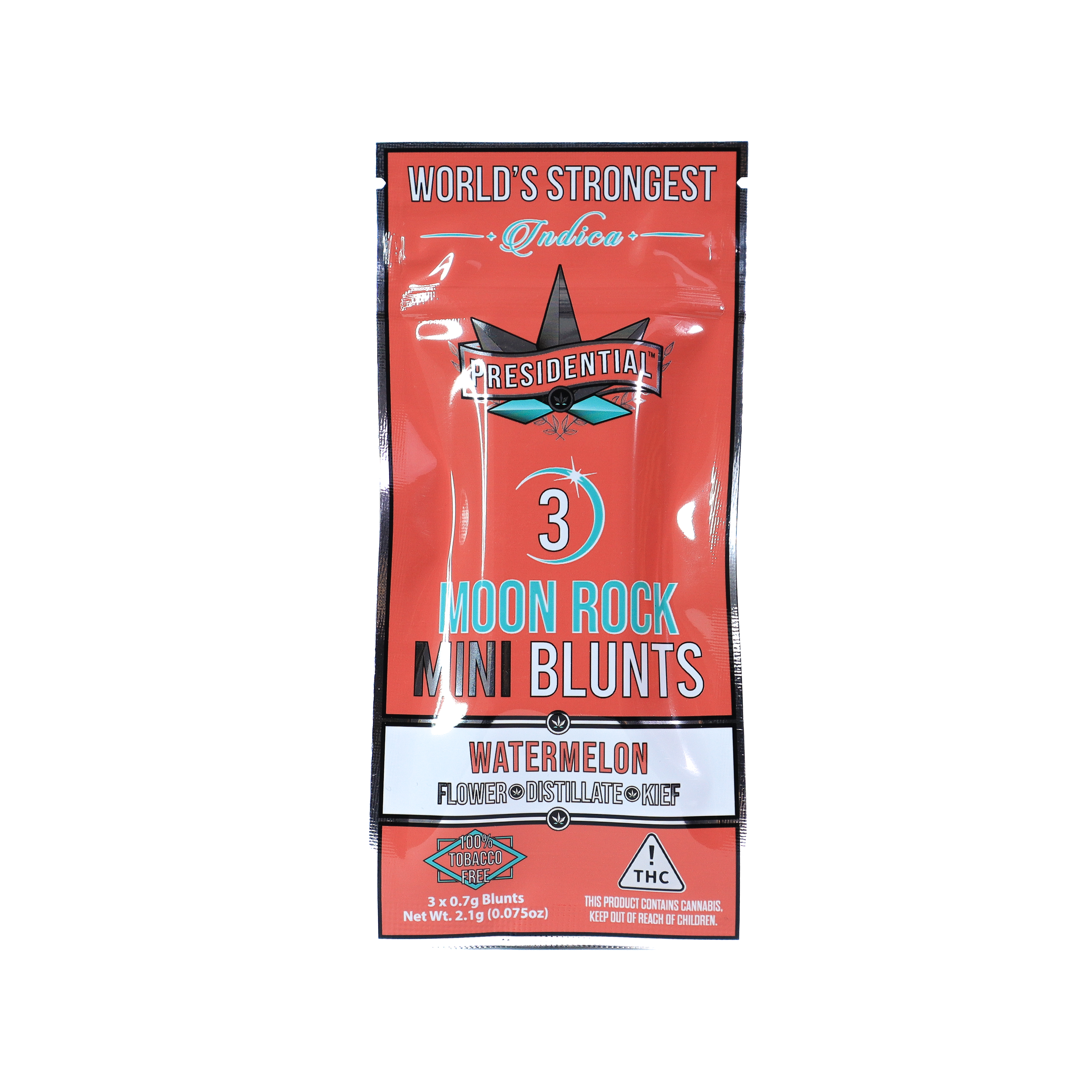 Photograph of product: Presidential Watermelon Moon Rock Mini Blunts 3pk 1.8g