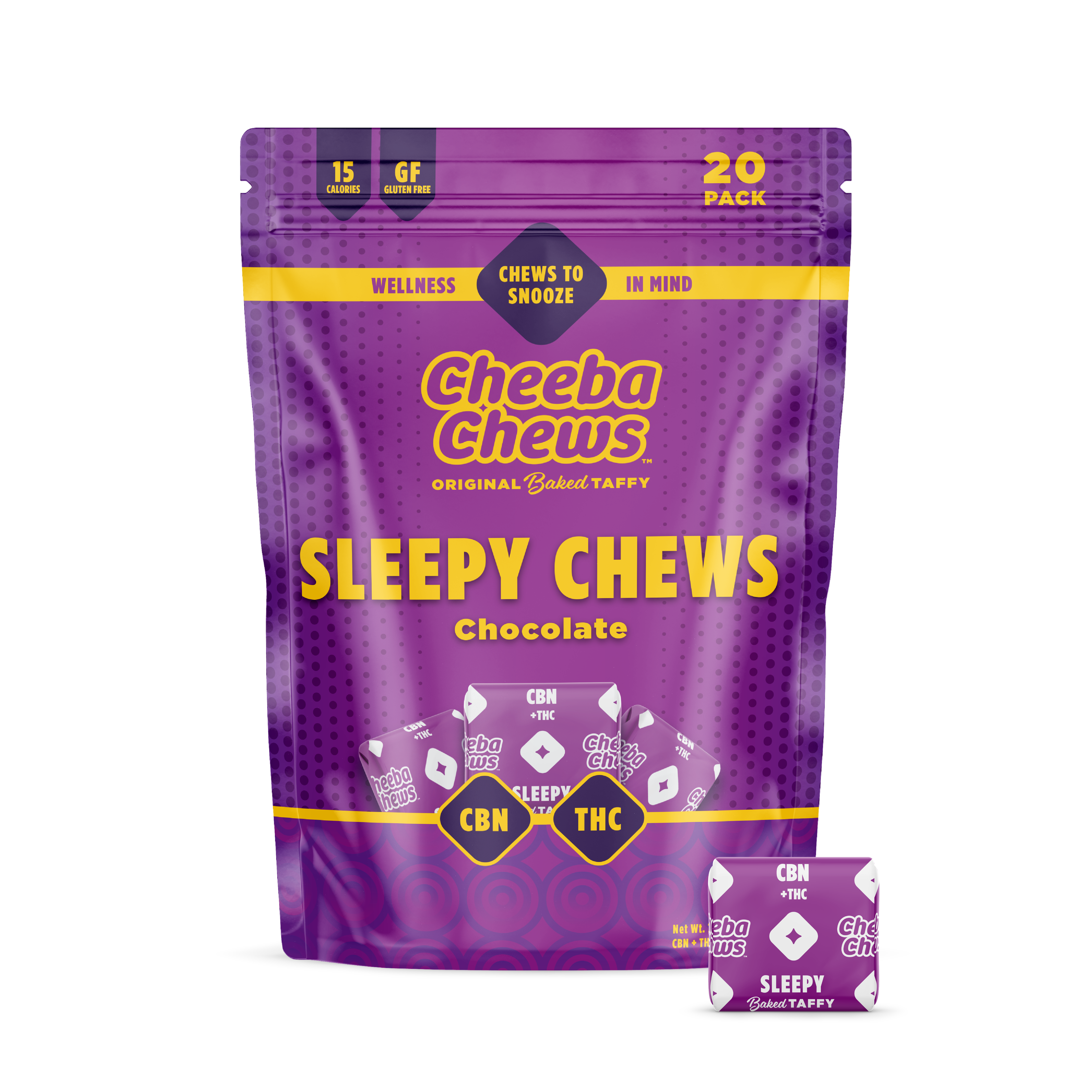 Photograph of product: Cheeba Chews | Chocolate l | Sleepy Time | 100mg CBN/Melatonin