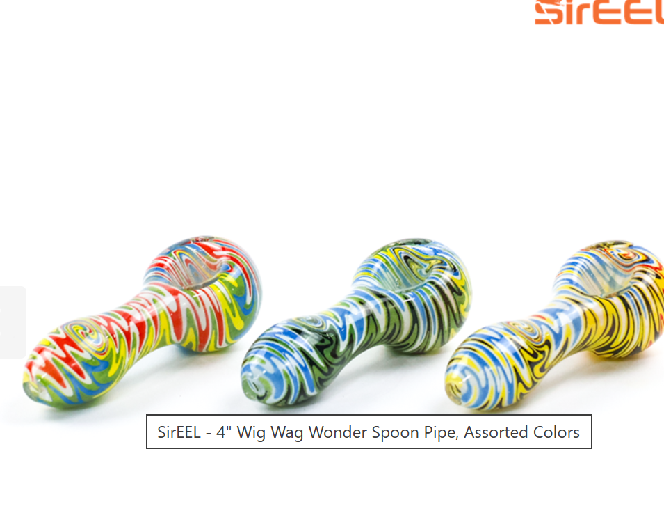 Photograph of product: 4" to 4.5" Wig Wag Glass Hand Pipe