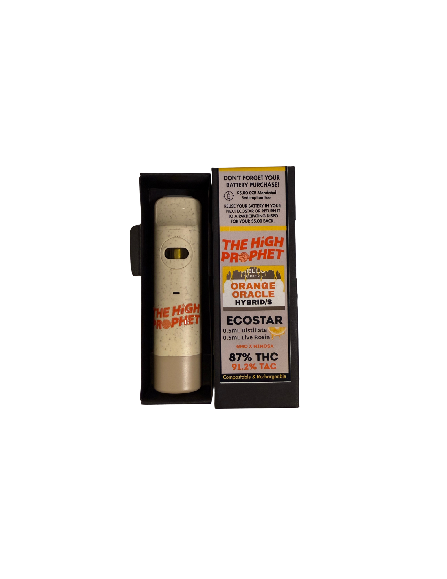 Photograph of product: Orange Oracle | 'EcoStar' Compostable Vape