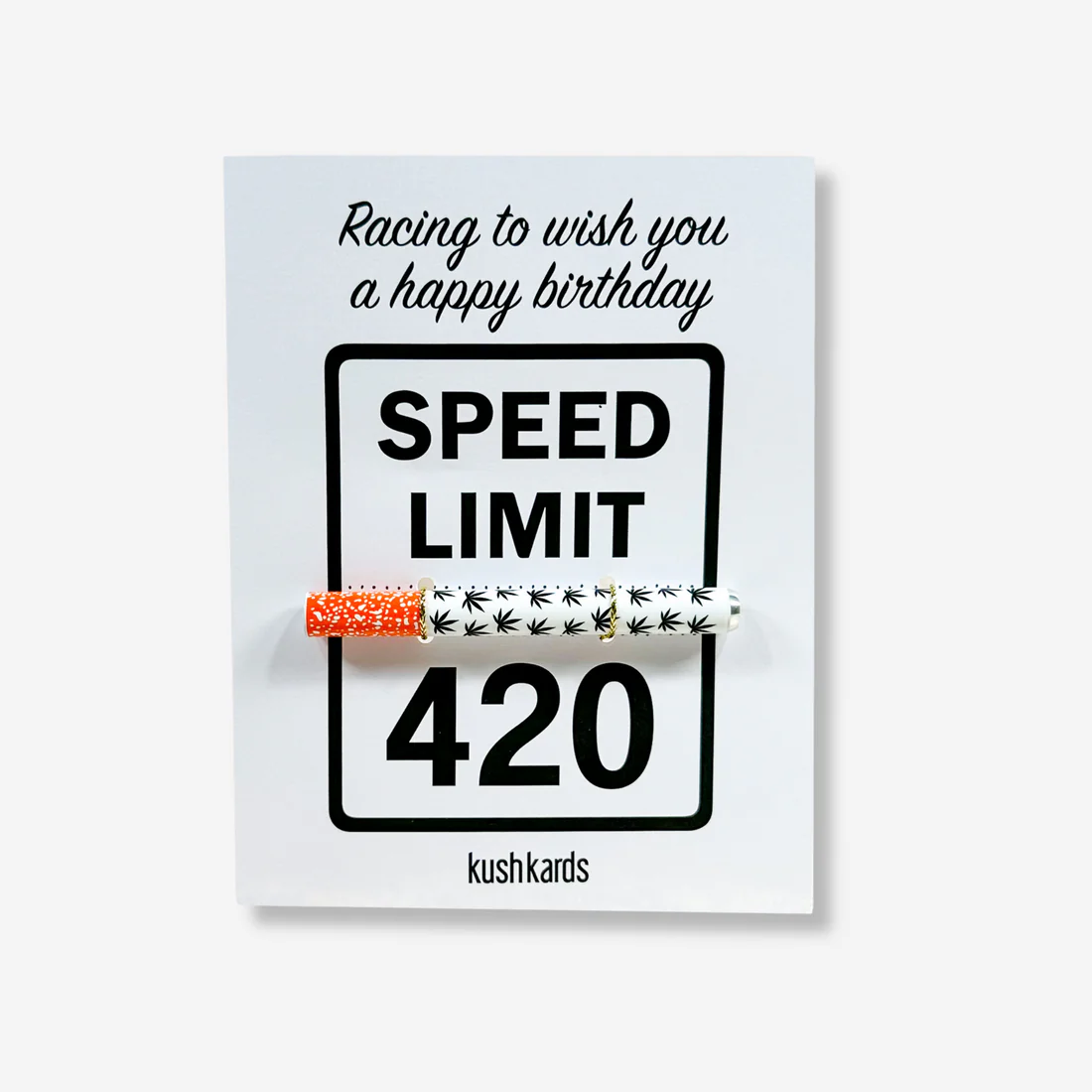 Photograph of product: KushKards | 420 Birthday Greeting Card with One-Hitter Pipe