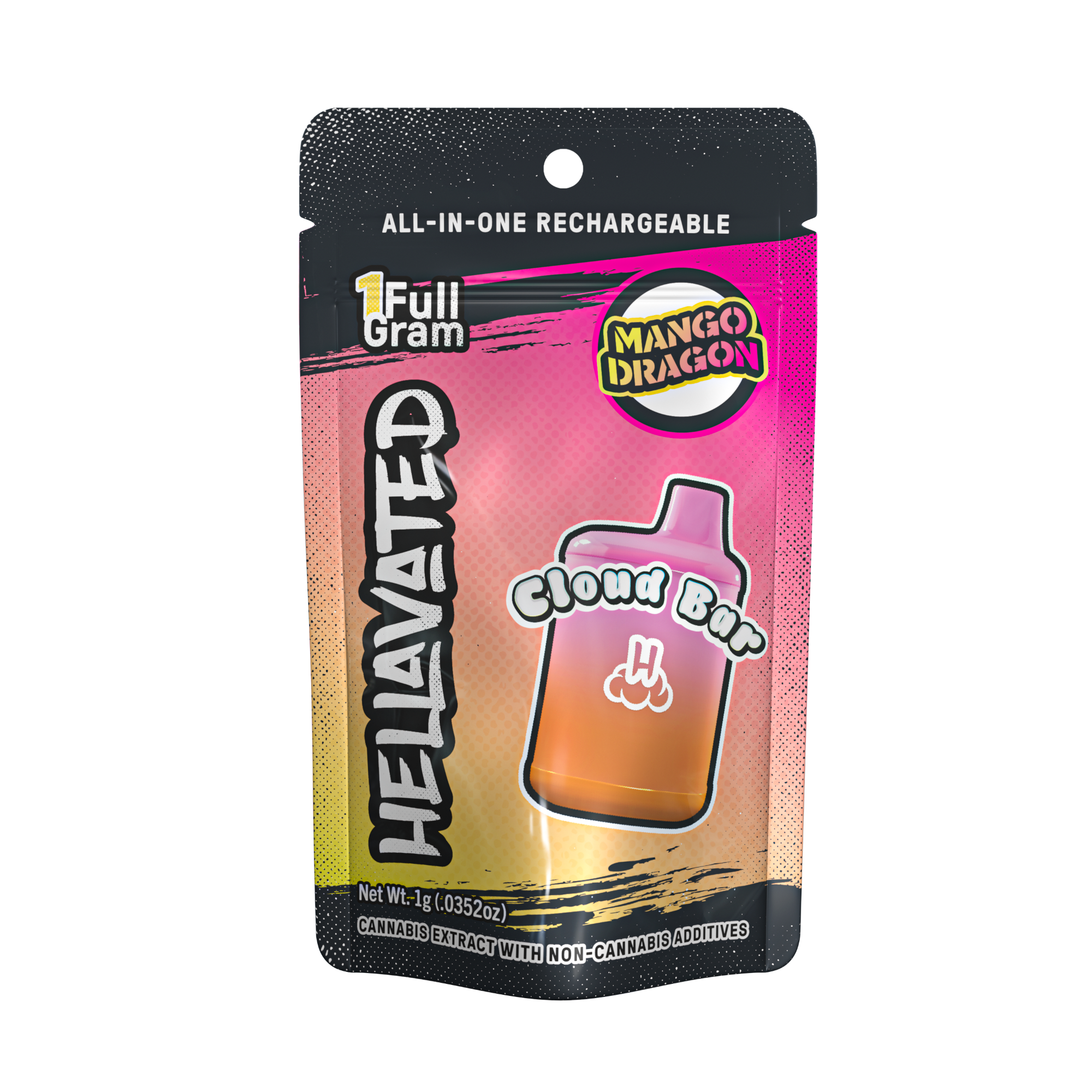 Photograph of product: Hellavated | Mango Dragon Cloud Bar Disposable | 1.0g