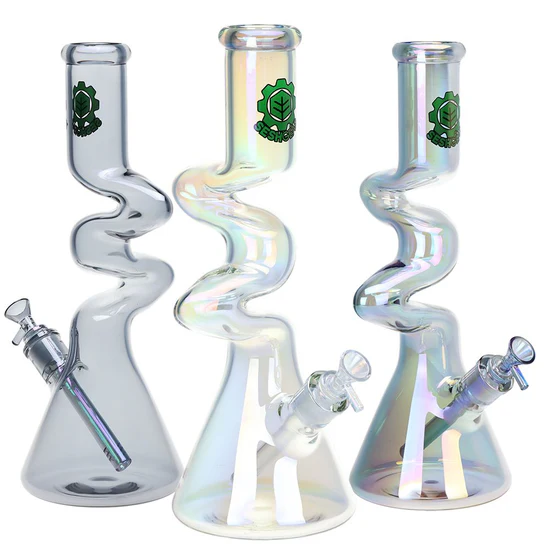Photograph of product: Sesh Gear | Electro Zig-Zag Beaker Bong | 14.75"