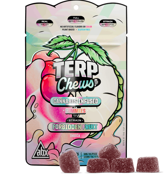 Photograph of product: ABX | Terp Chews | Forbidden Fruit | Gummies | 100mg