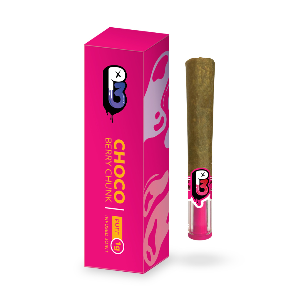 Photograph of Product: P3 - Premium Infused Preroll - Choco Berry Chunk - 1g