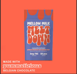 Photograph of product: Meltdown - Mellow Milk Chocolate Bar 100mg