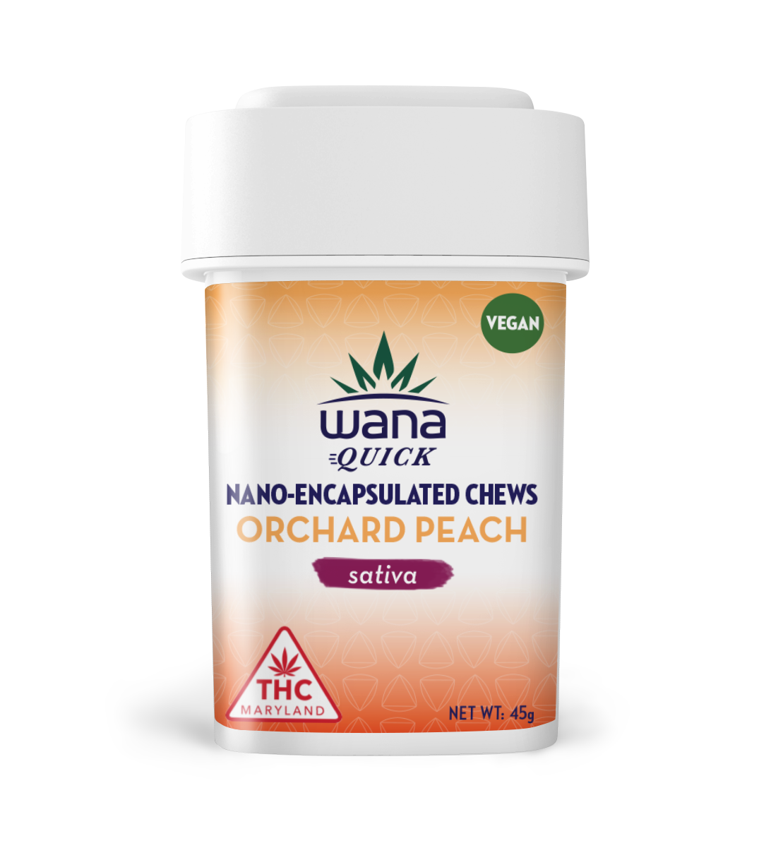 Photograph of product: Quick Orchard Peach Oui'd Wana Chews 10mg/10pk