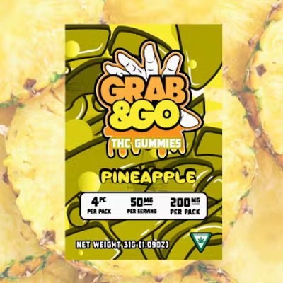 Photograph of product: Grab & Go - 200MG Gummies - Pineapple
