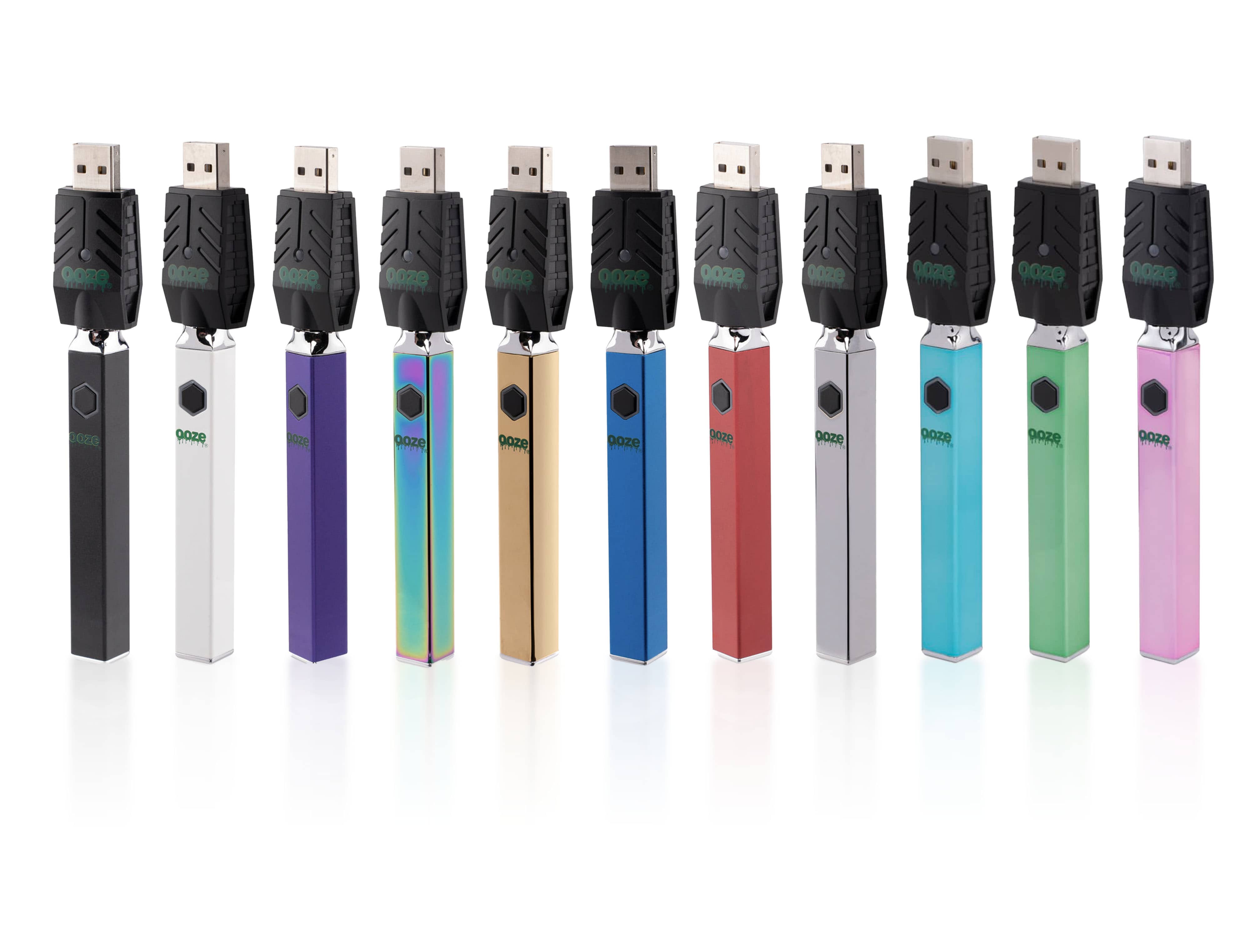 Photograph of product: Ooze: Ghost White Quad Flex Temp Twist Battery