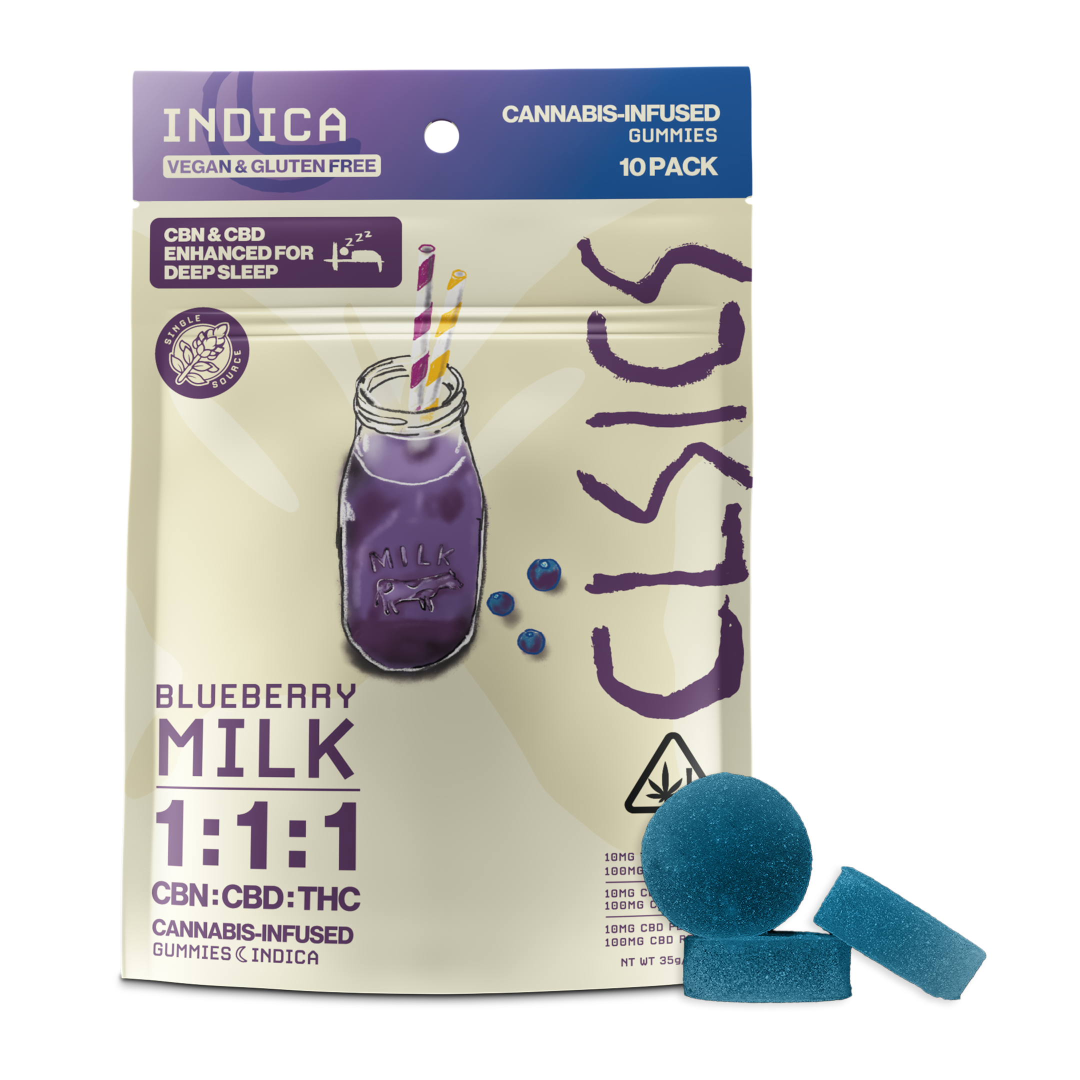 Photograph of product: 10PK - LIVE ROSIN - BLUEBERRY MILK 1:1:1