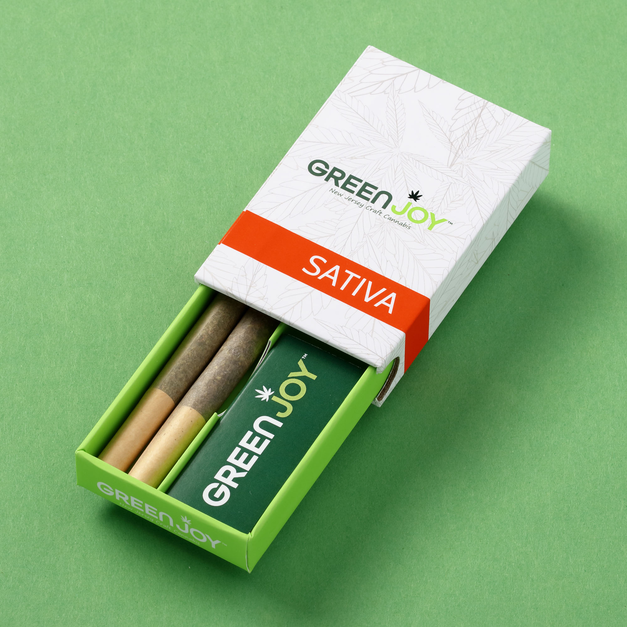 Photograph of product: Green Joy | Ouzo (S-H) Pre Rolls | 2 Pack (1g)
