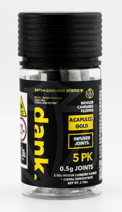 Photograph of Product: Acapulco Gold | 5 Pack | Infused Pre roll | Sativa Dominant | Dank