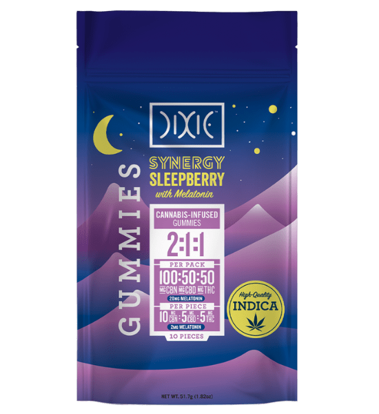 Photograph of product: Synergy Sleepberry Gummies 2:1:1 - 100mg CBG 50mg TH-oui/CBD