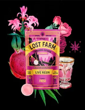Photograph of product: Lost Farm | Dragonfruit x Frose | Resin Gummies | 10ct | 100mg