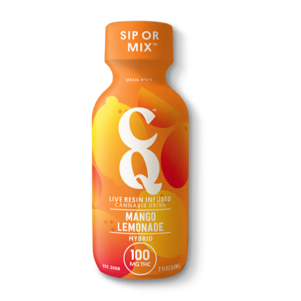 Photograph of product: (Drink) CQ | Mango Lemonade Live Resin Shot 100mg (2oz) - Hybrid (GF)(V)