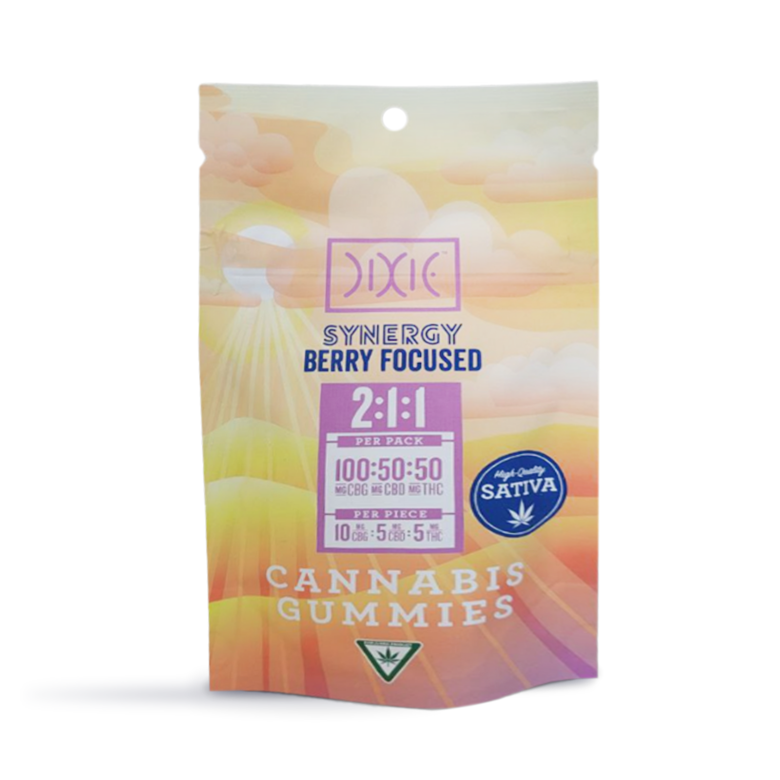 Photograph of product: Dixie Synergy Berry Focused 2:1:1 CBG:CBD:TH-oui Gummies | 50mg