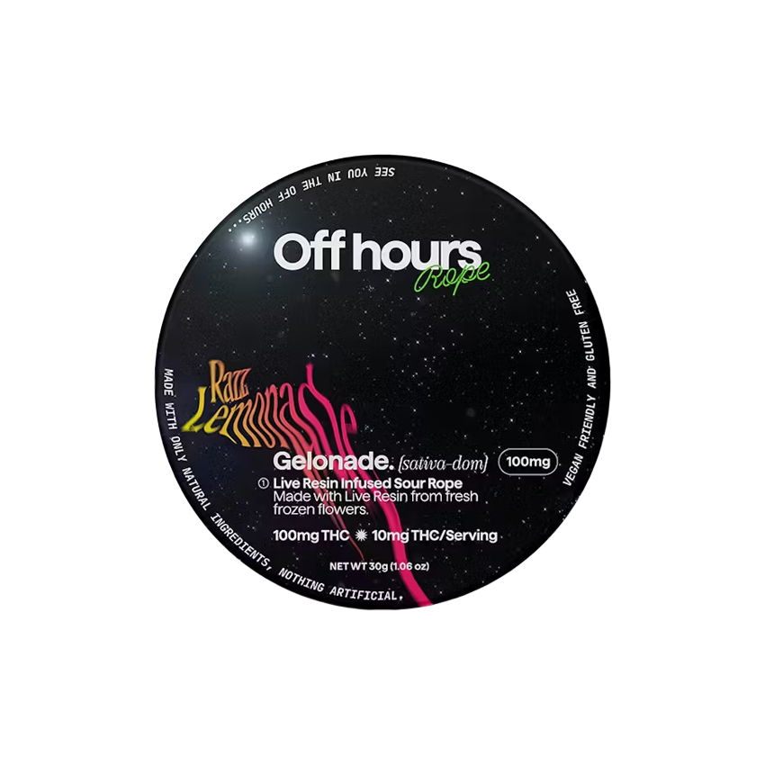 Photograph of product: Off Hours | Rope | Gelonade - Sour Raspberry Lemonade   | 100mg
