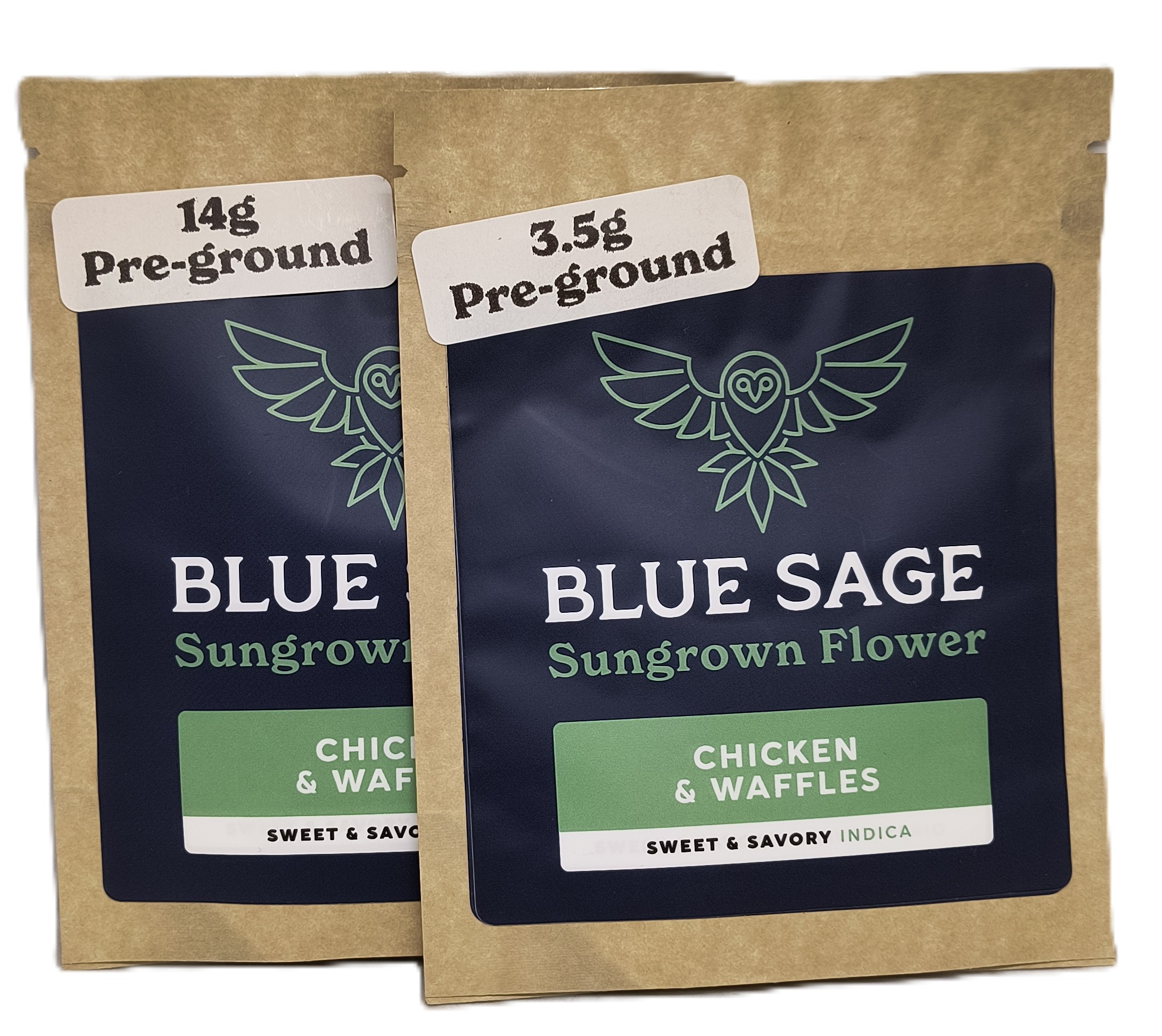 Photograph of product: Chicken & Waffles Pre-Ground Flower | Blue Sage - 3.5g