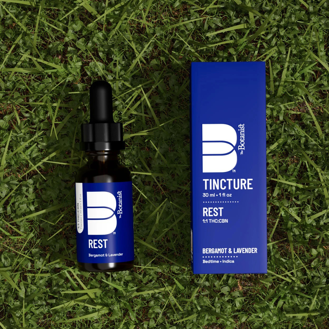 Photograph of product: The Botanist | Tincture | Rest | 1 TH-oui : 1 CBN | 30mL/100mg