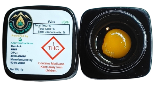 Photograph of product: Mile High Dabs - Wax - Purple Romulan