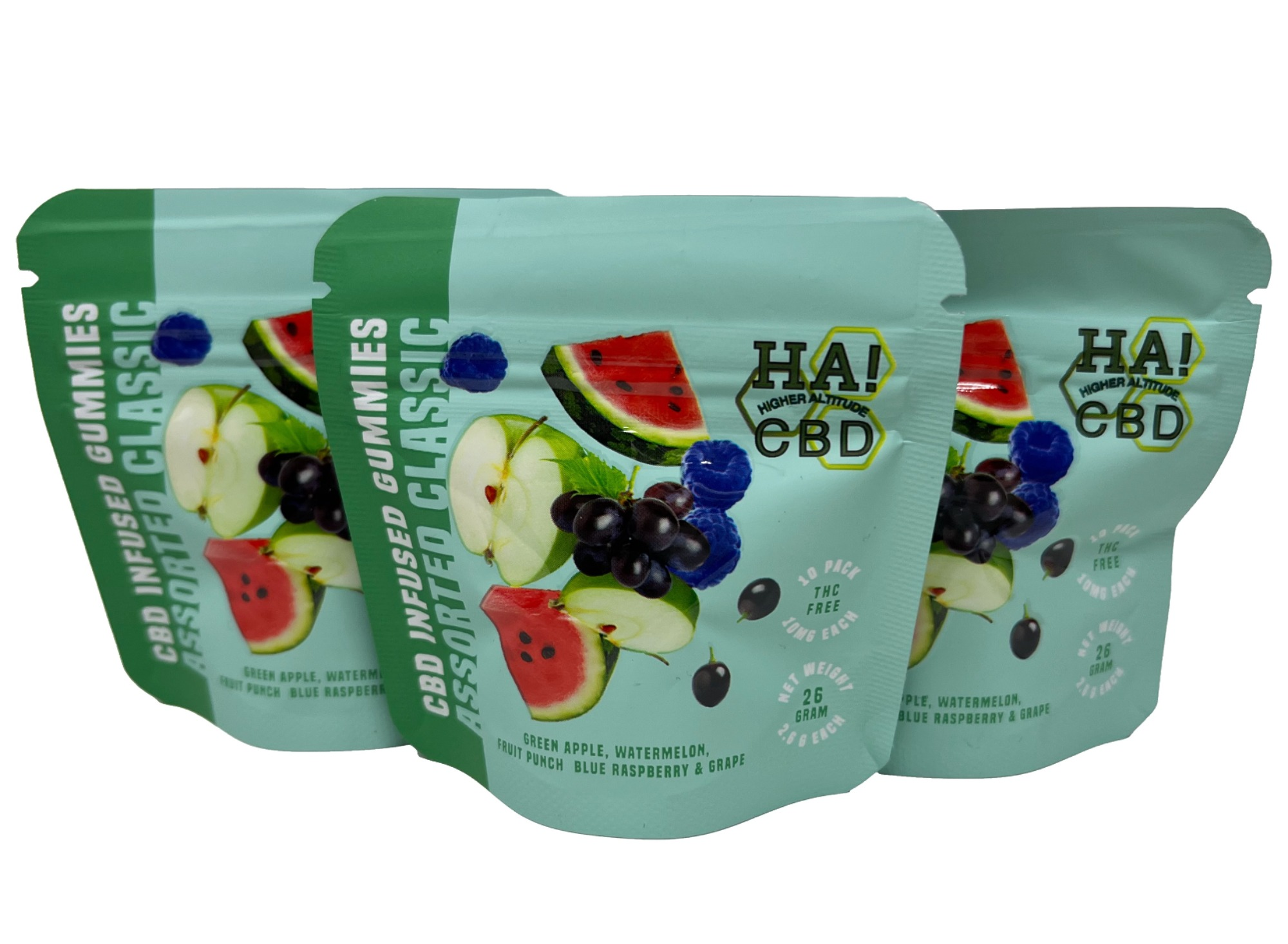 Photograph of product: 10mg CBD Original Assorted Classic Gummies 10 Pack by HA! CBD