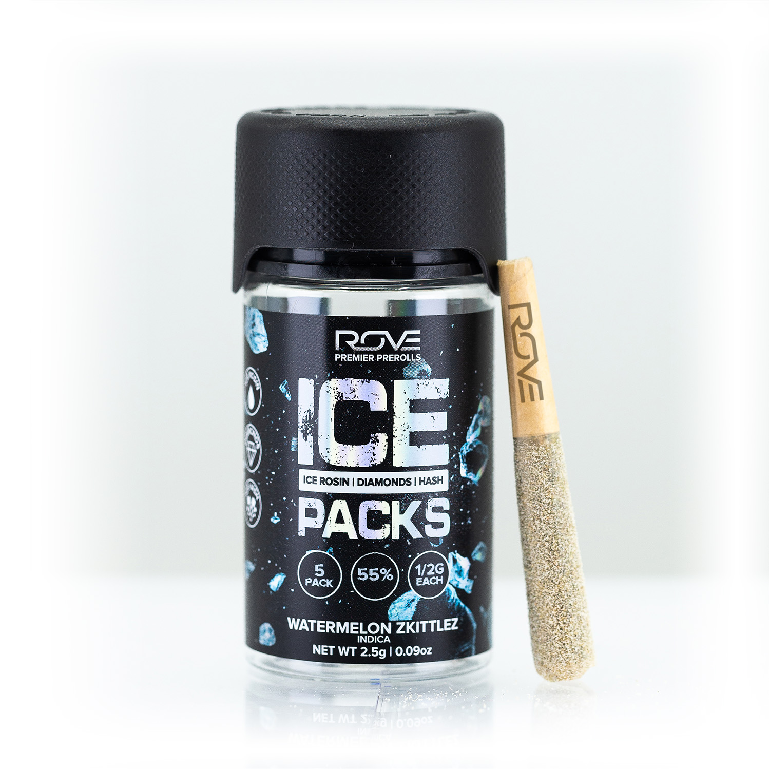 Photograph of product: ROVE - Watermelon Burst - Infused Pre-Roll Ice Packs 5 Pack - 2.5g