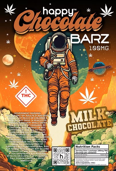 Photograph of product: Happy 100mg Chocolate - milk