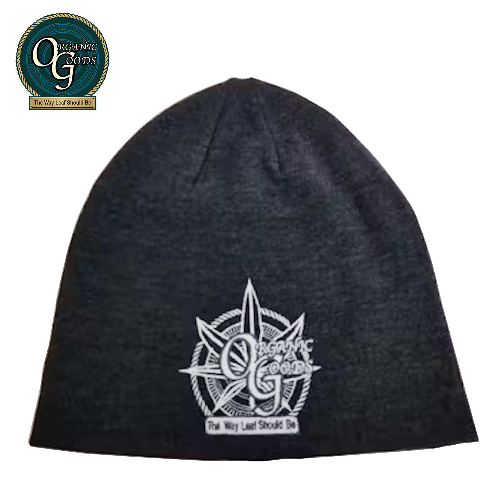 Photograph of product: Organic Goods Charcoal Floppy Beanie with Leaf