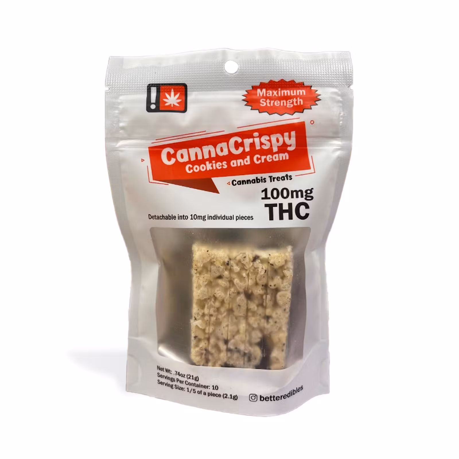 Photograph of product: Cookies and Cream Rice Crispy | 100mg