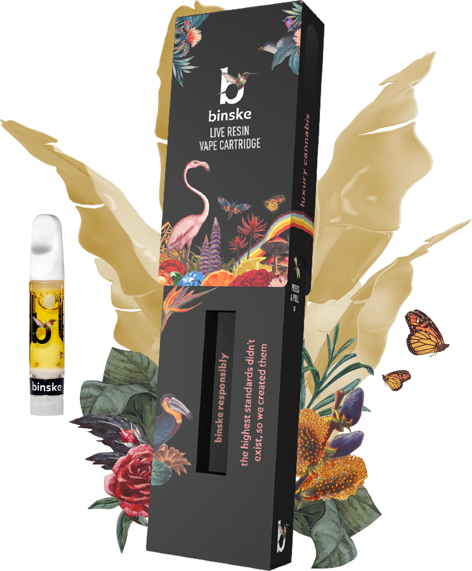 Photograph of product: Binske | 510 Vapor Cartridge | Live au chocolat Rosin | Purple Chem