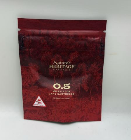 Photograph of product: Nature's Heritage Strawberry Jelly Live Resin Cart 0.5g