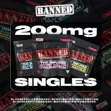 Photograph of product: BANNED | Edible | Gummies | Blueberry Lemonade | Single | 200mg