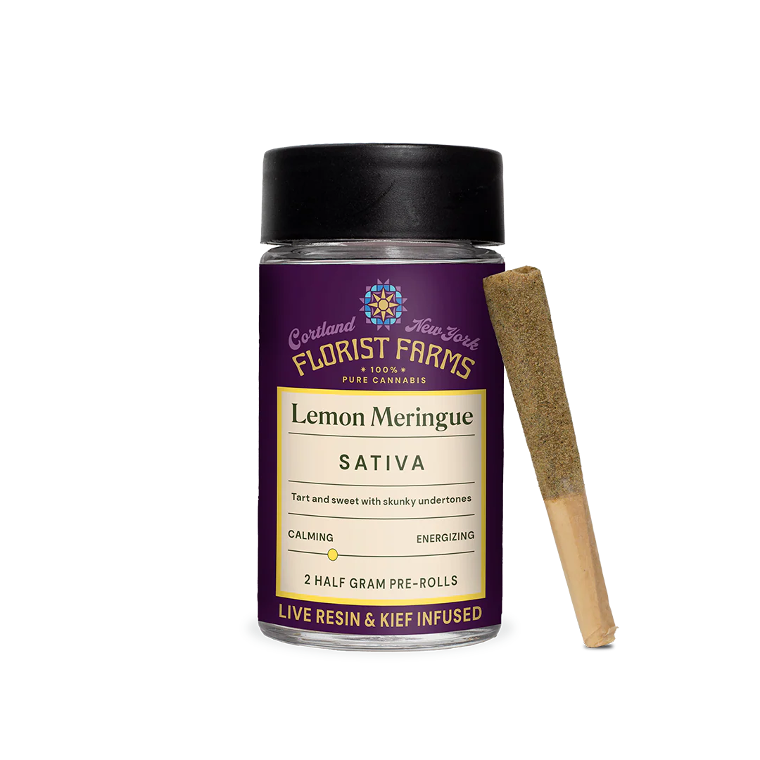 Photograph of product: Florist Farms | Lemon Meringue Resin Infused Pre-Roll | 2ct