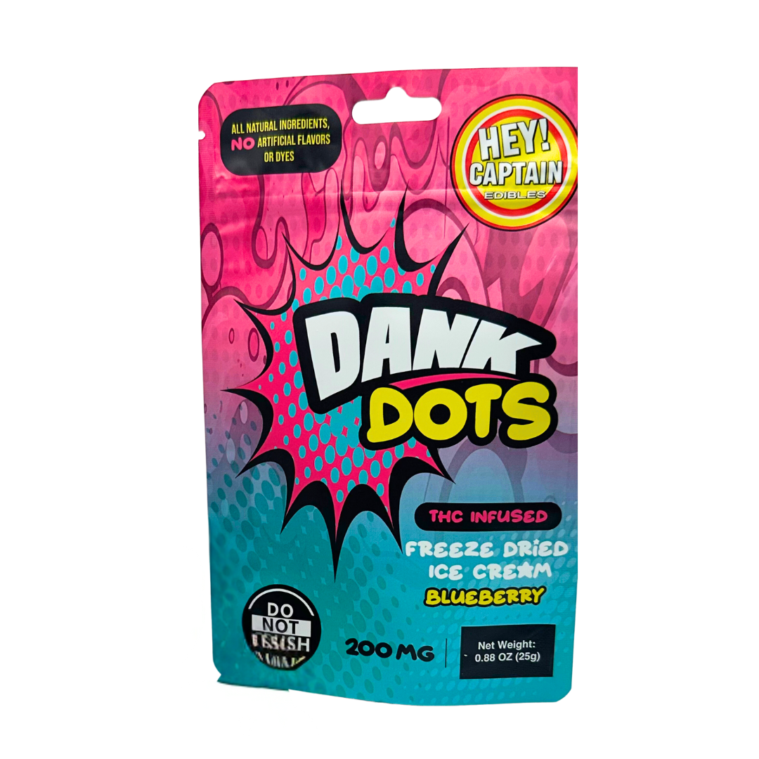 Photograph of product: Hey! Captain - 200mg Dank Dots - Blueberry