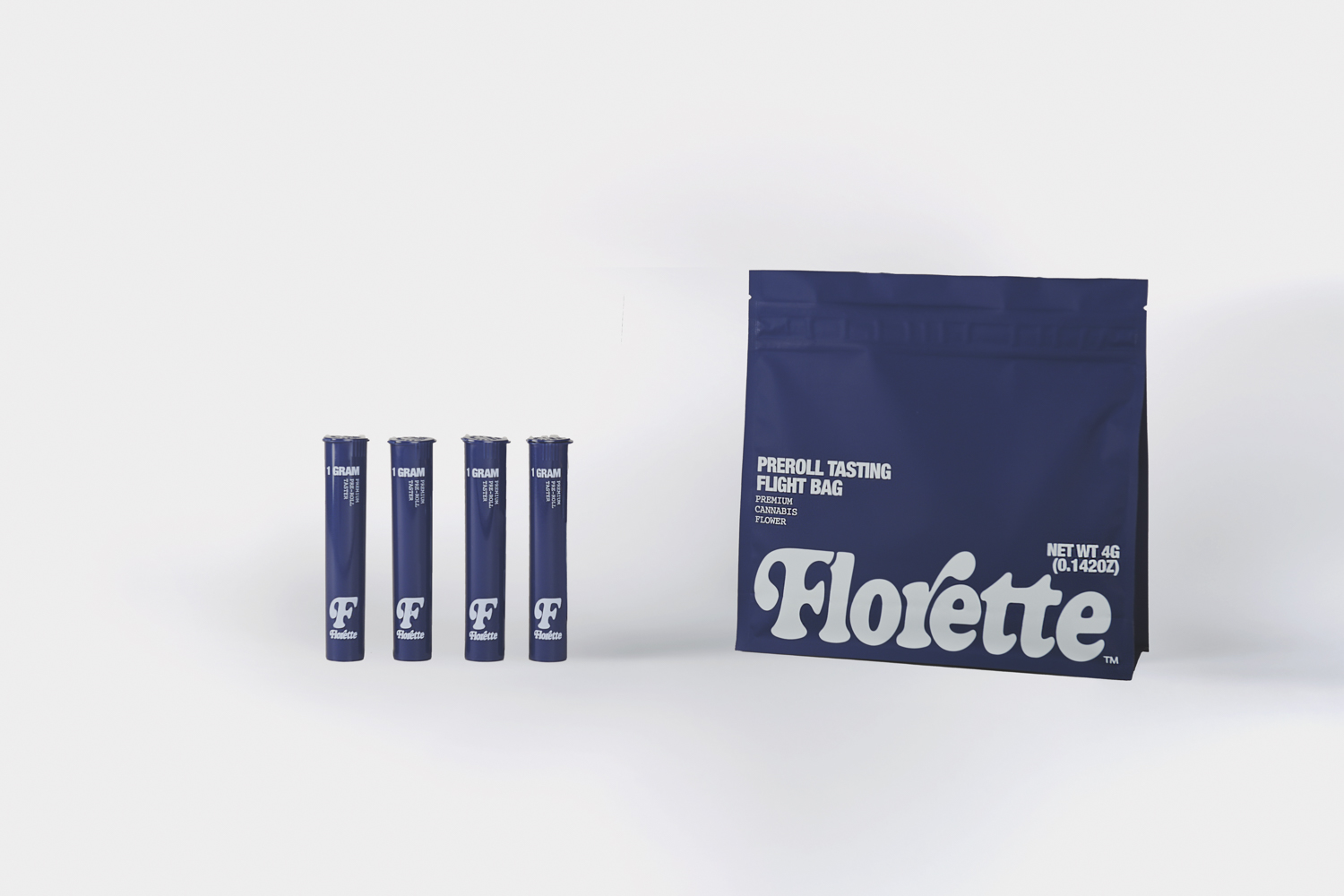 Photograph of Product: Florette - Preroll Flight Tasting Bag (4 Strains) - 4g
