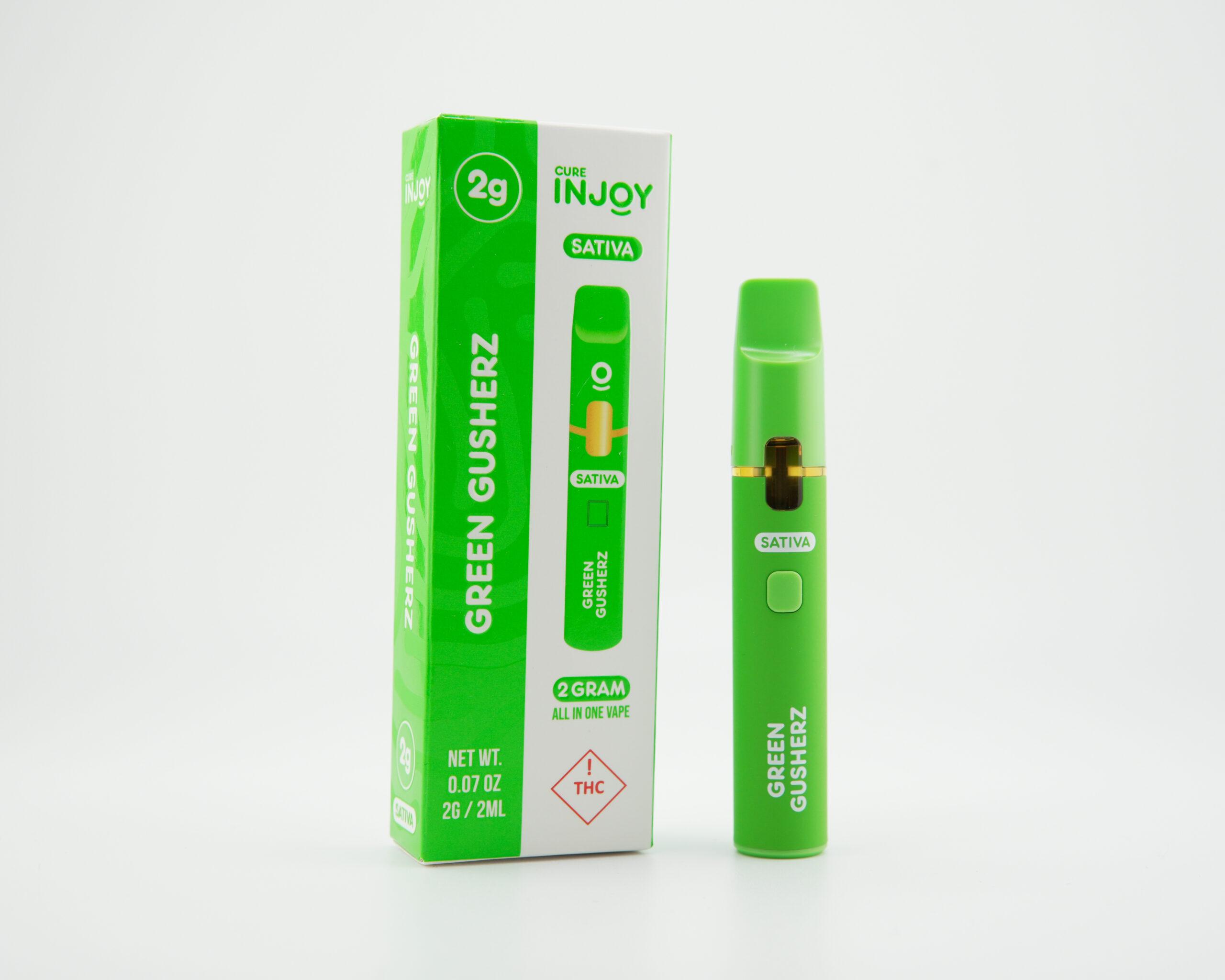 Photograph of product: 2g Green Gusherz Cure Injoy Disposable - 2.00 s