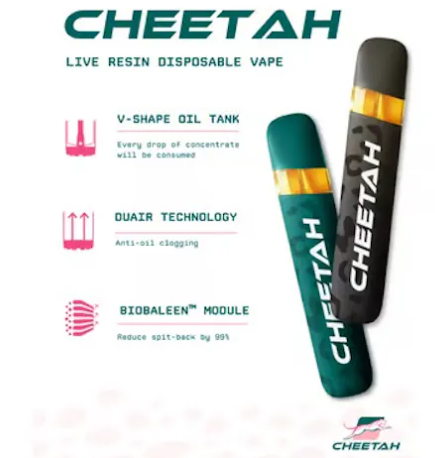 Photograph of product: Cheetha | Vape | Disposable | Thug Roze | Live Resin | 1g- Oui'd