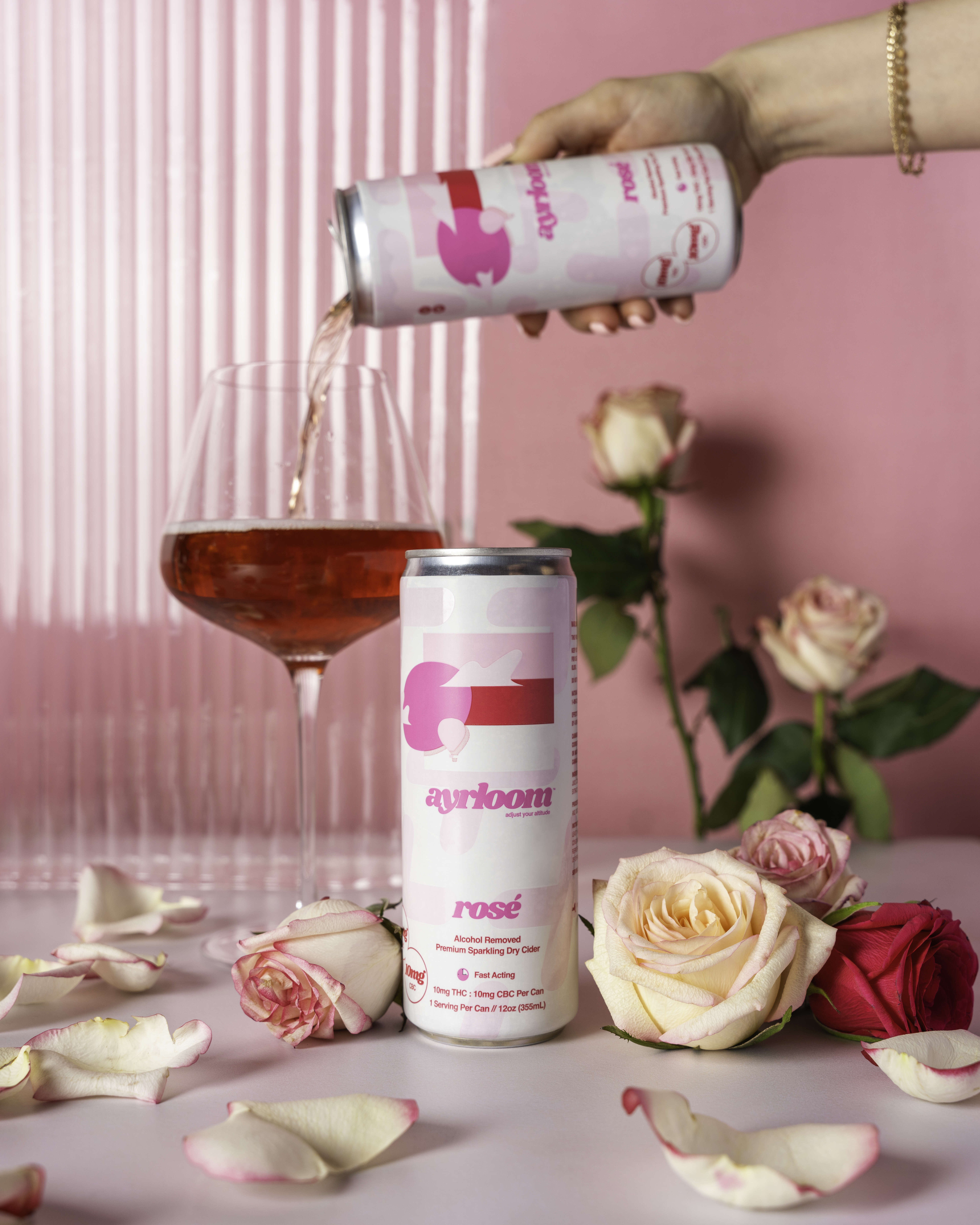 Photograph of product: Ayrloom UP - Rose 1:1 TH-oui:CBC  - 10mg Single 12oz