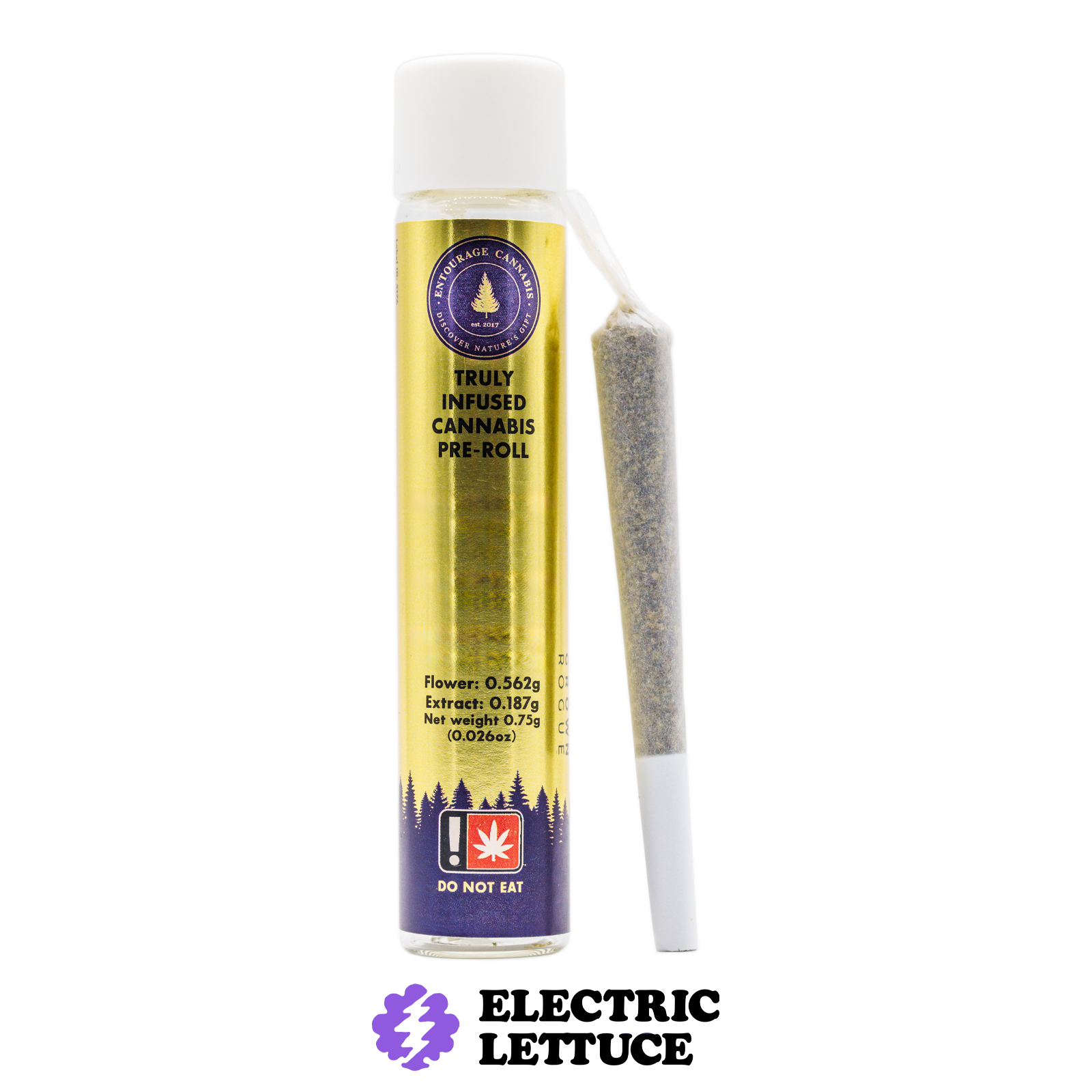 Photograph of product: Entourage Strawberry Fizz x Peach Elixir Infused Pre-Roll 0.75g