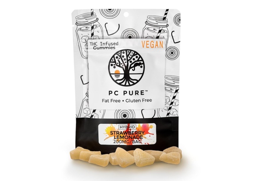 Photograph of product: Pc Pure | Strawberry Lemonade Gummies | 200mg/10pc