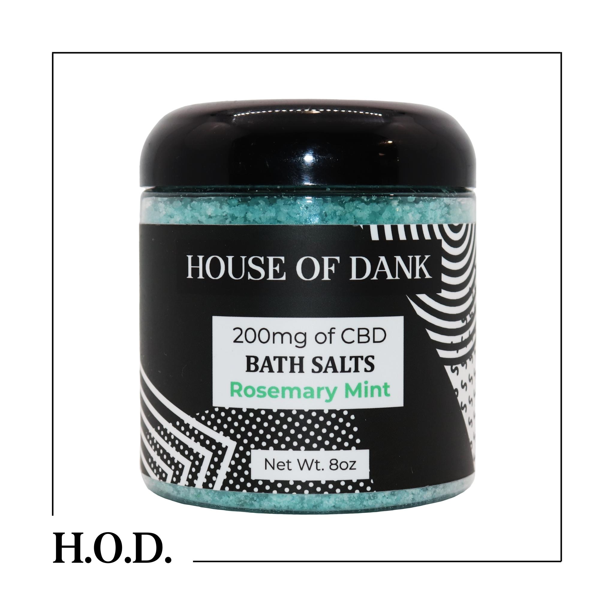 Photograph of product: H.O.D. CBD Rosemary Mint Bath Salts 200mg