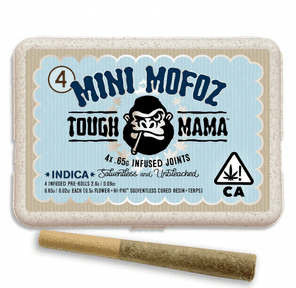 Photograph of product: D. Tough Mama MiniMofoz 4pk x .65g Solventless Infused Pre Rolls - Platinum Gelato - 