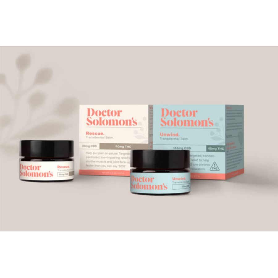 Photograph of product: Doctor Solomon's Transdermal Balm Unwind 1:3 TH-oui/ CBD 135mg