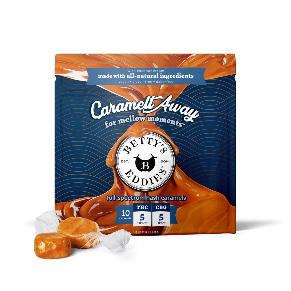Photograph of Product: Caramelt Away Caramel Chews 1:1 | 100mg - Betty's Eddies