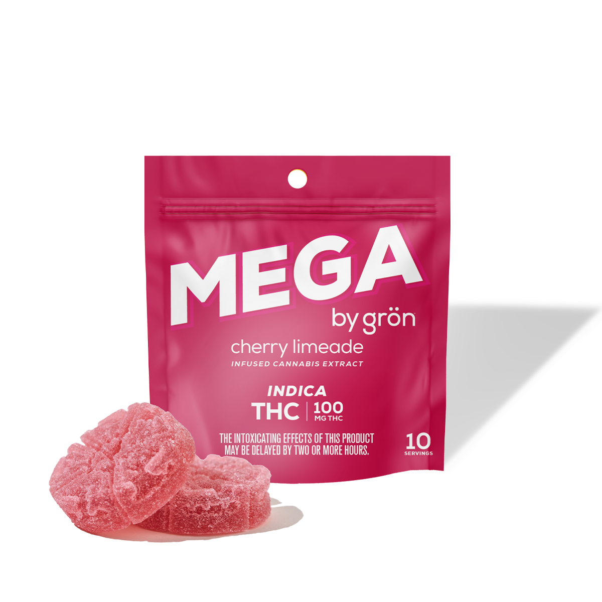 Photograph of product: Grn - Mega Cherry Limeade Gummies 100mg