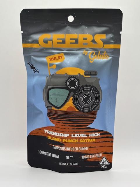 Photograph of product: Island Punch 100mg 10 Pack Gummies - Gelato x Geebs
