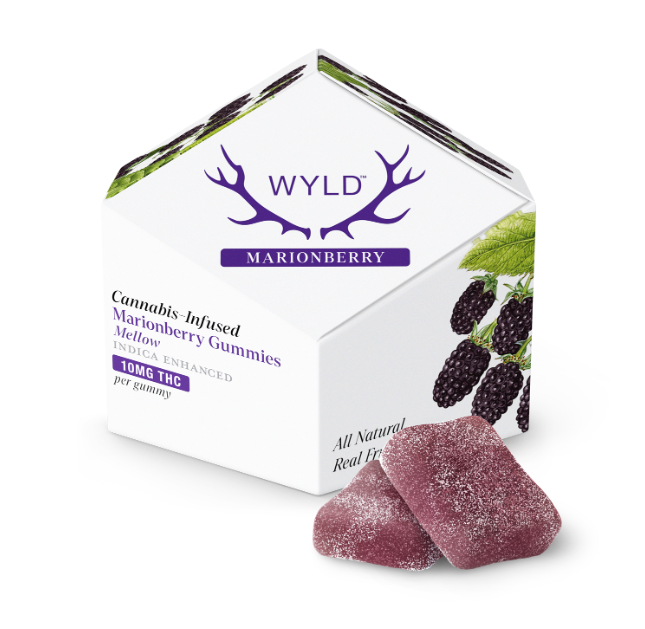 Photograph of product: Wyld Gummies 100mg - Indica Marionberry
