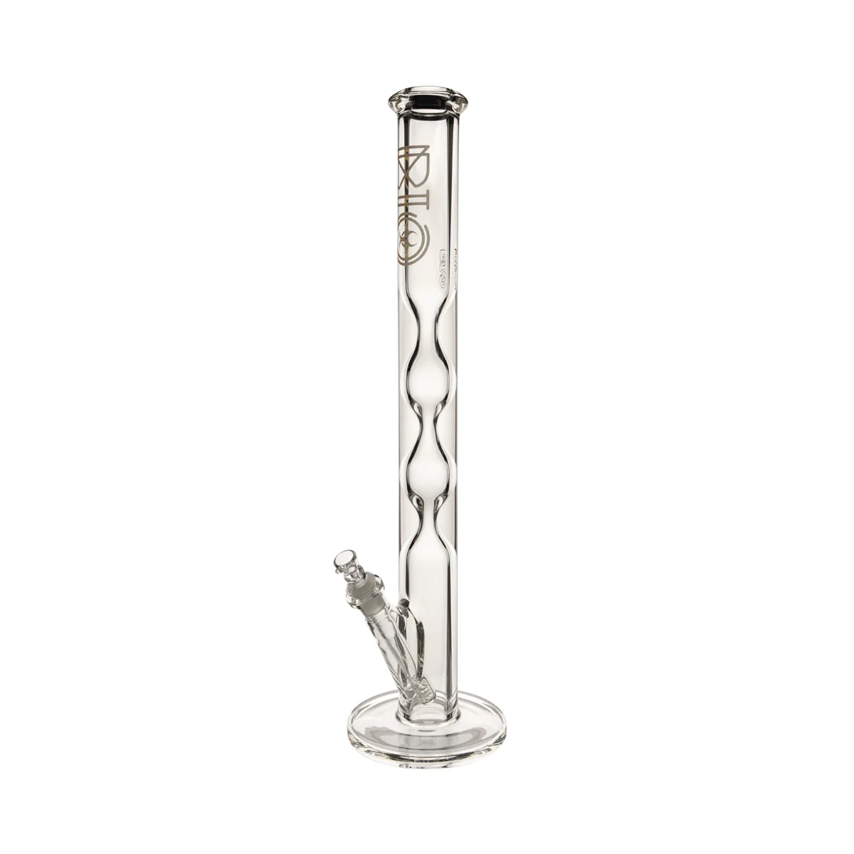 Photograph of product: BIO Glass Hourglass Straight Water Pipe 21.5" - 19mm - Gold