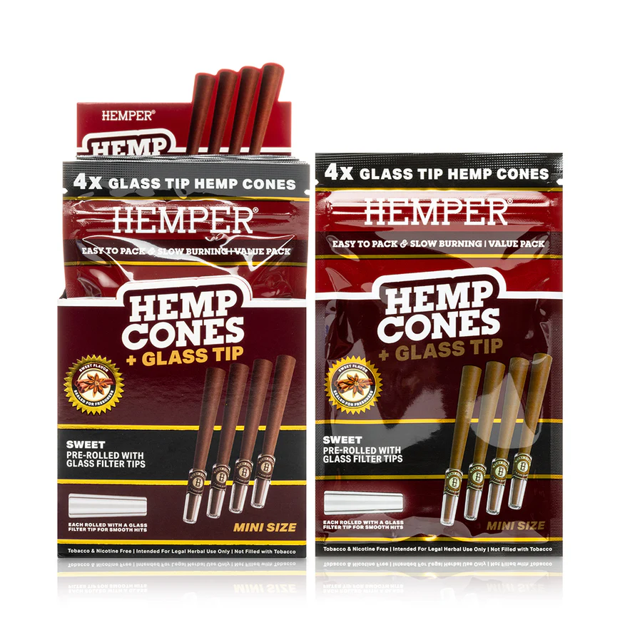 Photograph of product: Hemper | Mini Cones W/Glass Tips | 4pk - | Sweet
